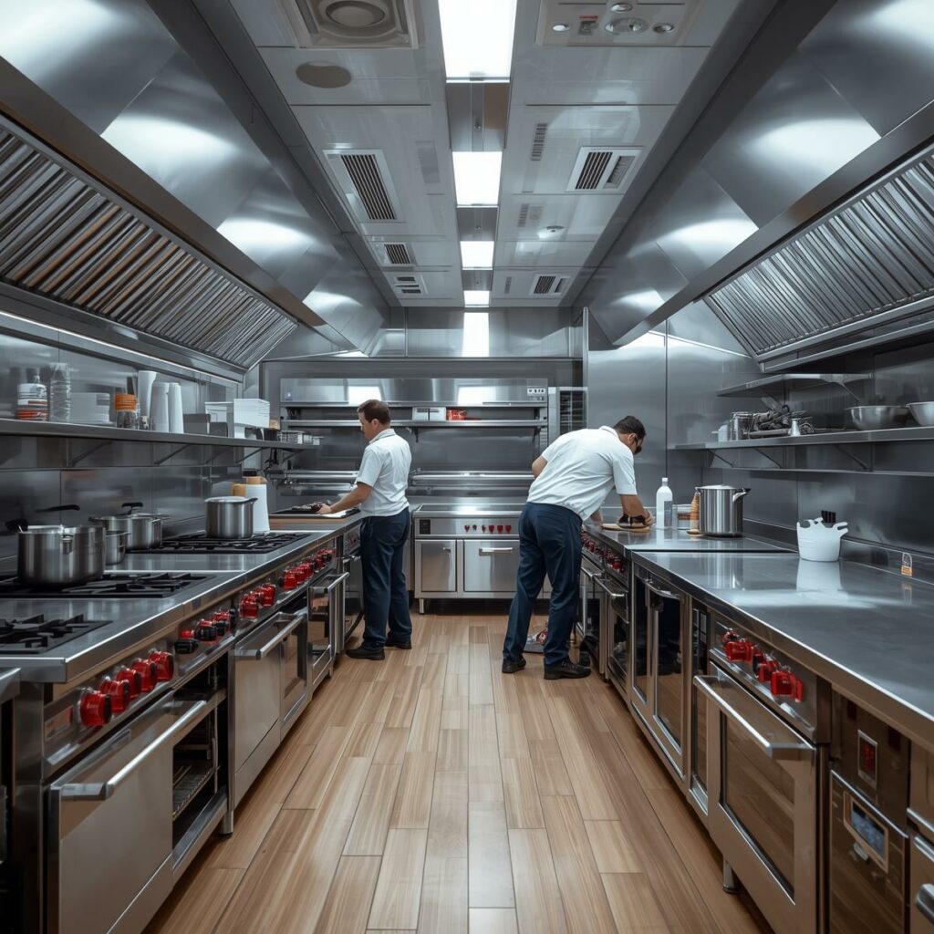 Commercial kitchen fitters installing a restaurant kitchen in London