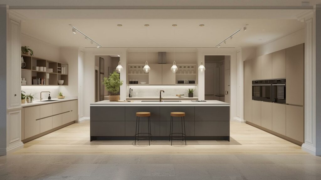 Modern kitchen showroom in London for kitchen fitting FAQs